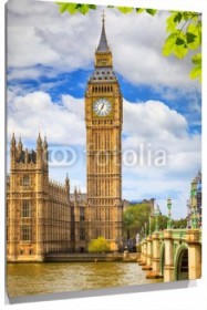 Lienzo Big Ben Londres nubes y cielo azul